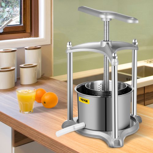 VEVOR Fruit Wine Press, 1.6Gal Wine Press, 6L Fruit Cider Grinder w