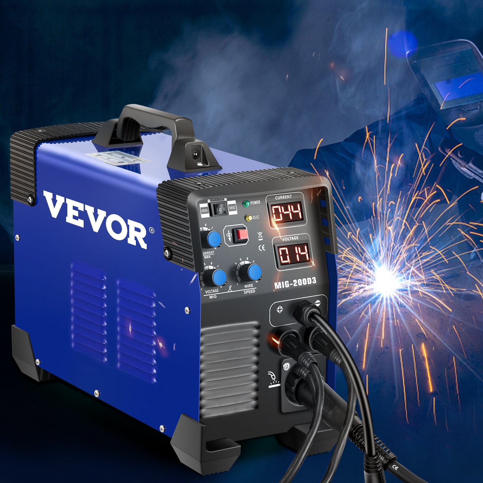 VEVOR MIG Welder, 200 Amp 3 in 1, 220V DC MIG/TIG/Arc Welding Machine
