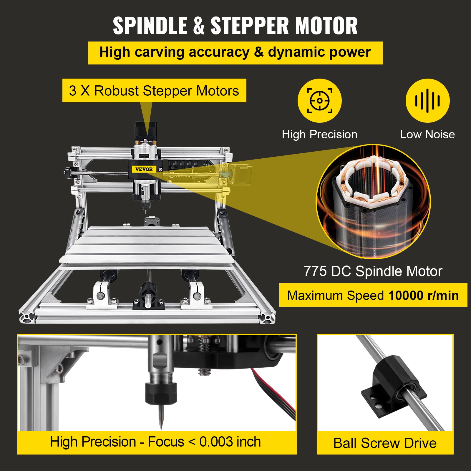 VEVOR CNC 2418 Router Kit GRBL Control CNC Machine 3 Axis with ER11 and
