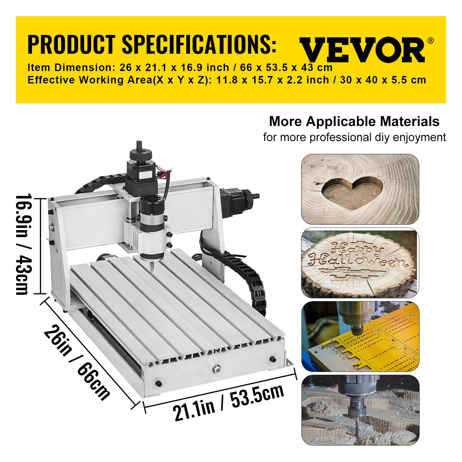 Vevor Cnc Machine 3 Axis Cnc Router 3040 Cnc Router Engraver Machine 500w Cnc Router Engraving 3287