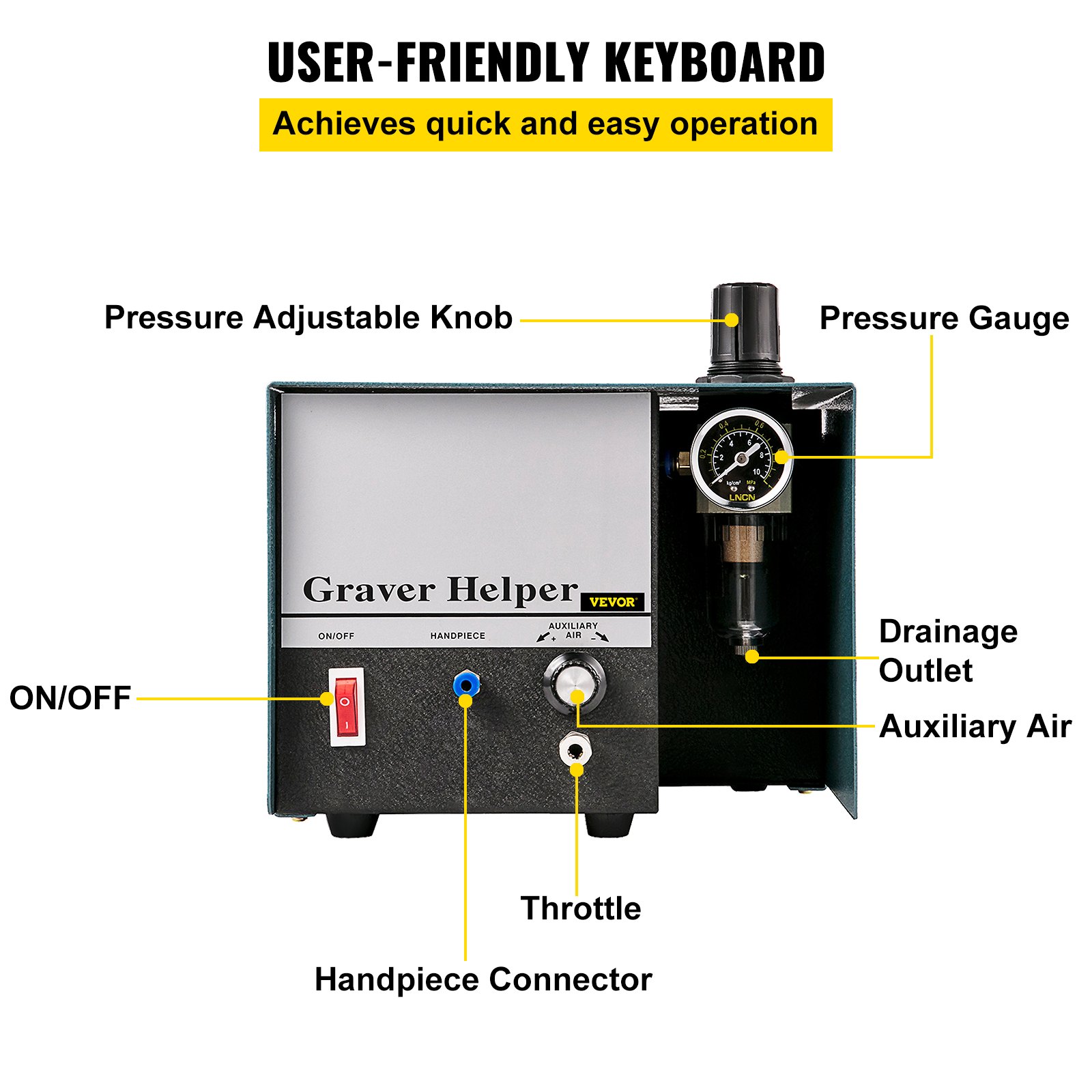VEVOR VEVOR Jewelry Pneumatic Engraving Machine Pneumatic Engraver 1400