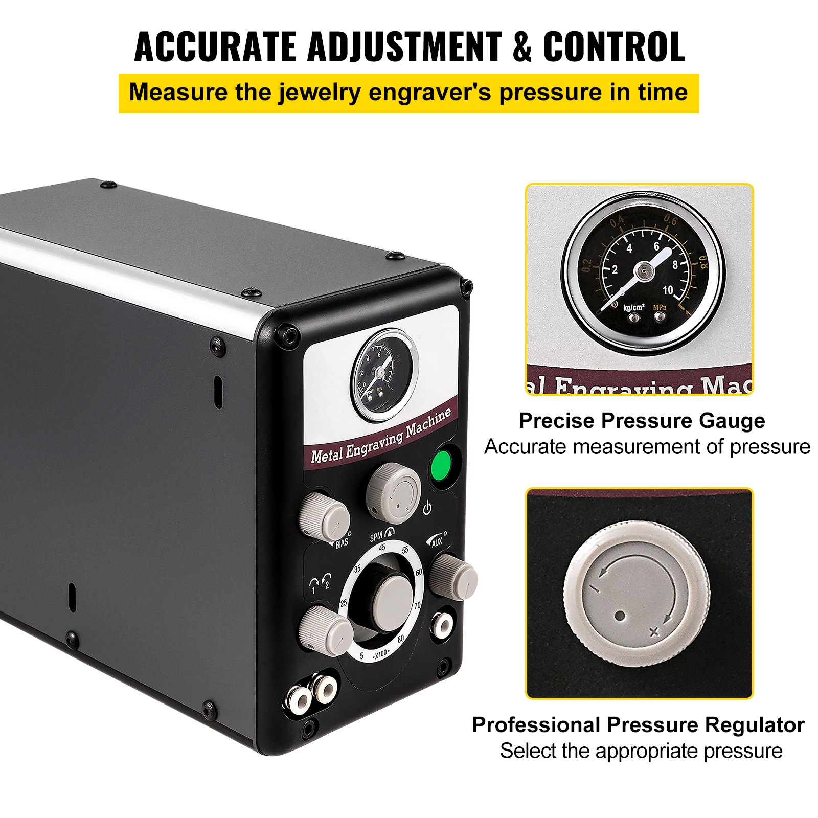 VEVOR Pneumatic Jewelry Engraver Machine 110V 60Hz Pneumatic Hand