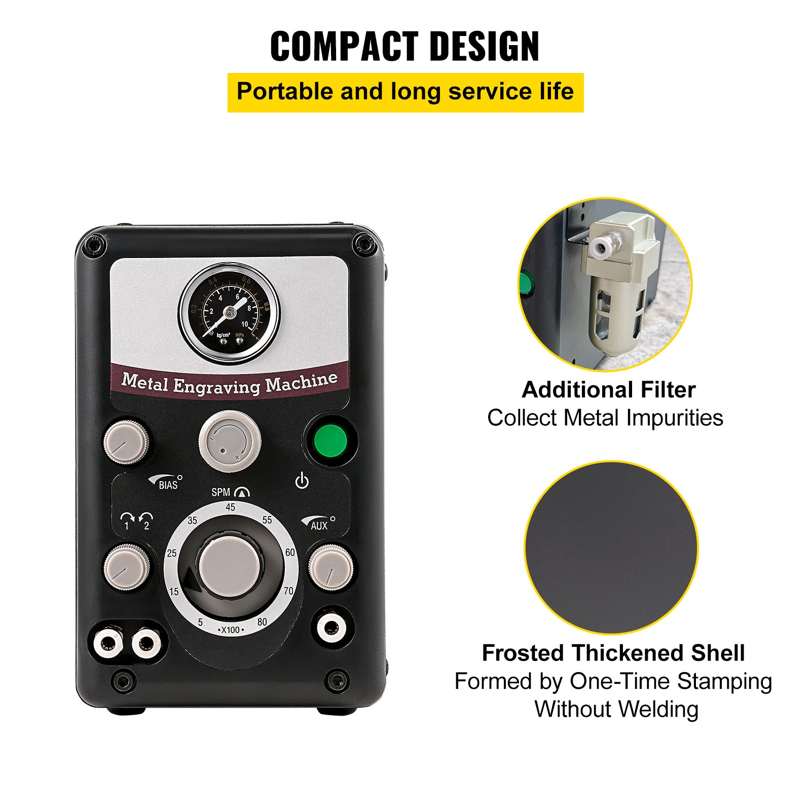 VEVOR Pneumatic Jewelry Engraver Machine 110V 60Hz Pneumatic Hand