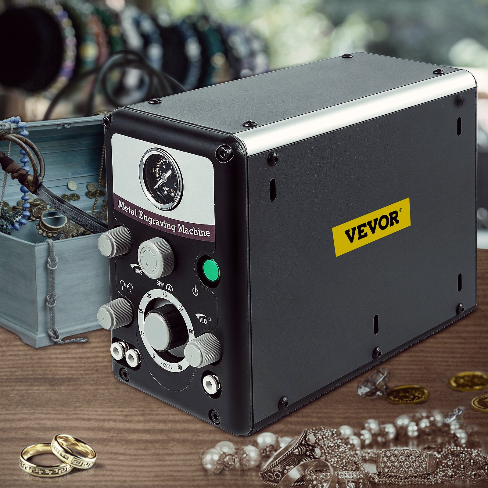 VEVOR Pneumatic Jewelry Engraver Machine 110V 60Hz Pneumatic Hand