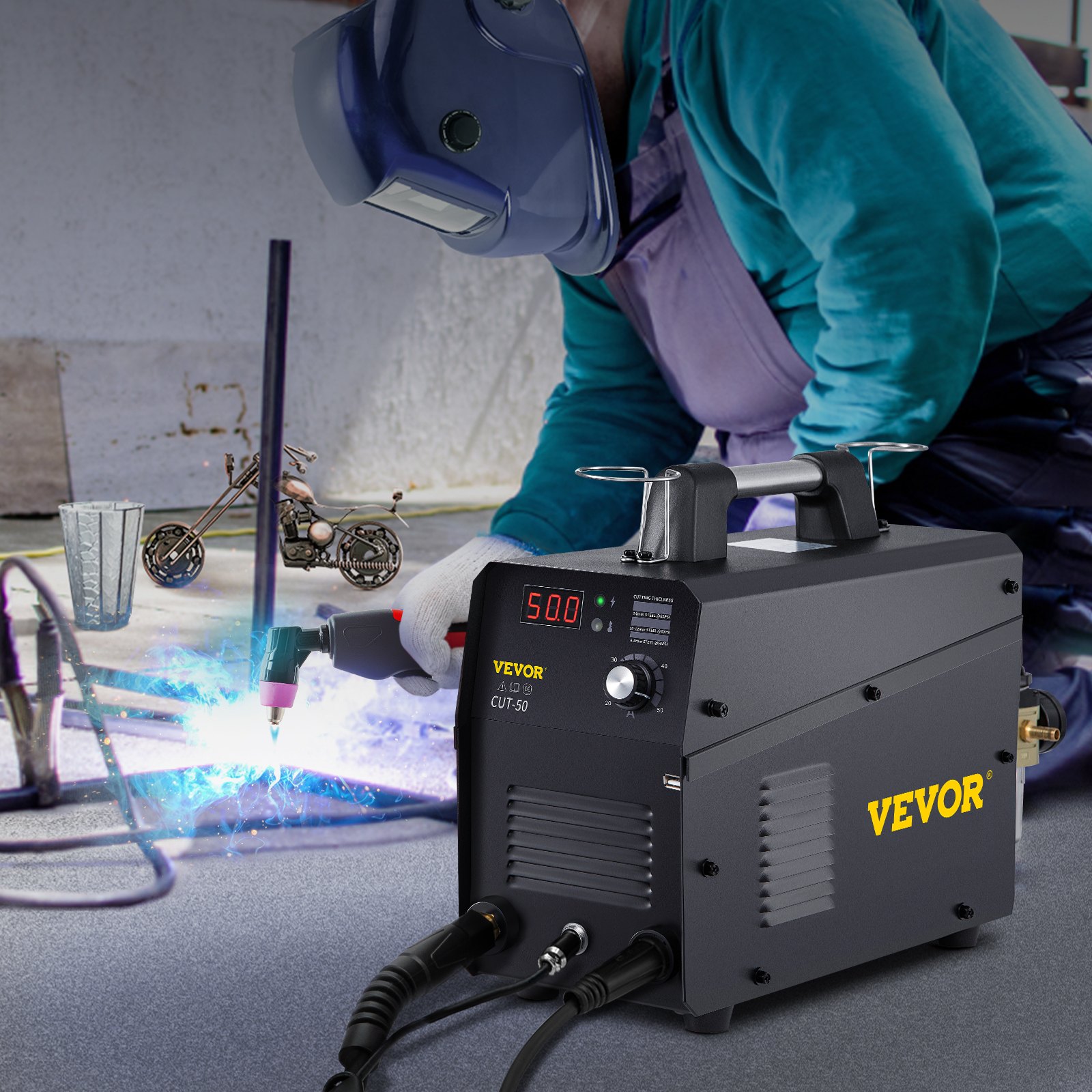 VEVOR Plasma Cutter, 50Amp, Air Cutting Machine with Plasma Torch, 110V