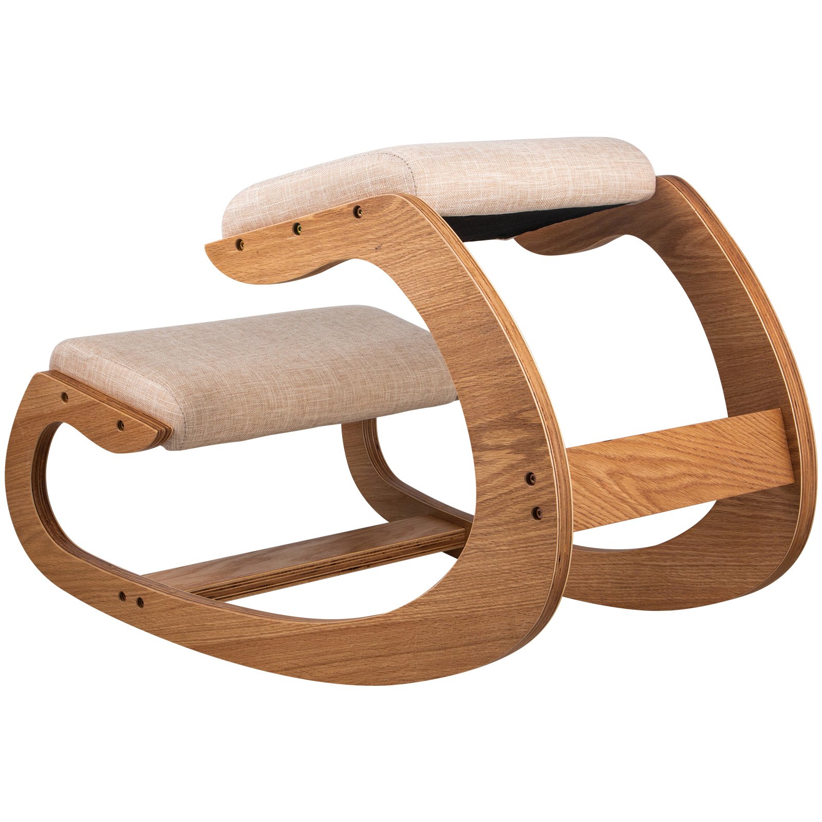 Ergonomic Kneeling Chair Rocking Posture Correcting Wooden Stool for Office & Home | VEVOR US