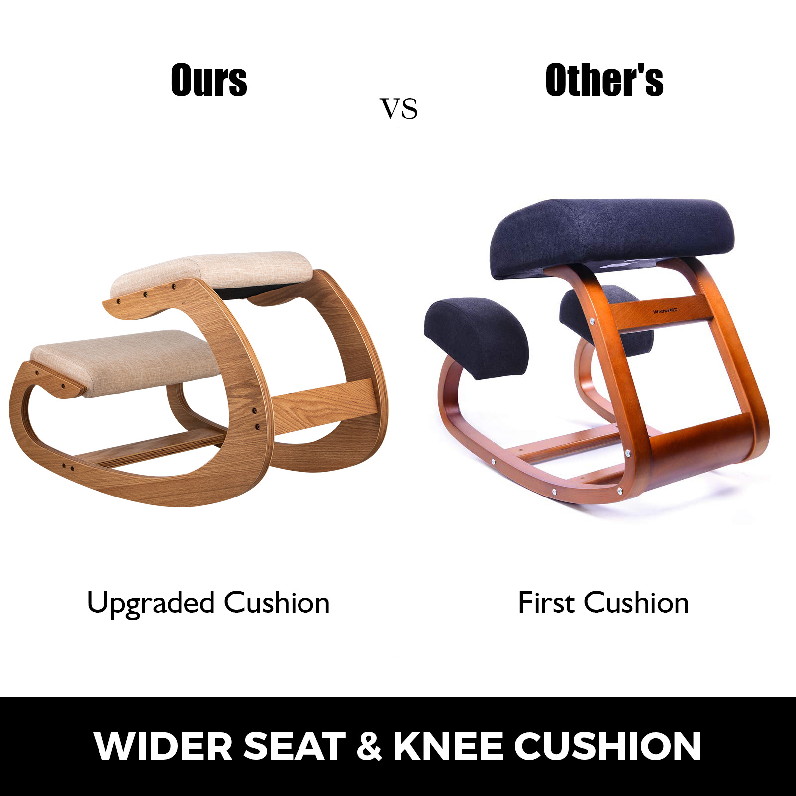 VEVOR Ergonomic Kneeling Chair Wooden Strengthen Muscles Relieve