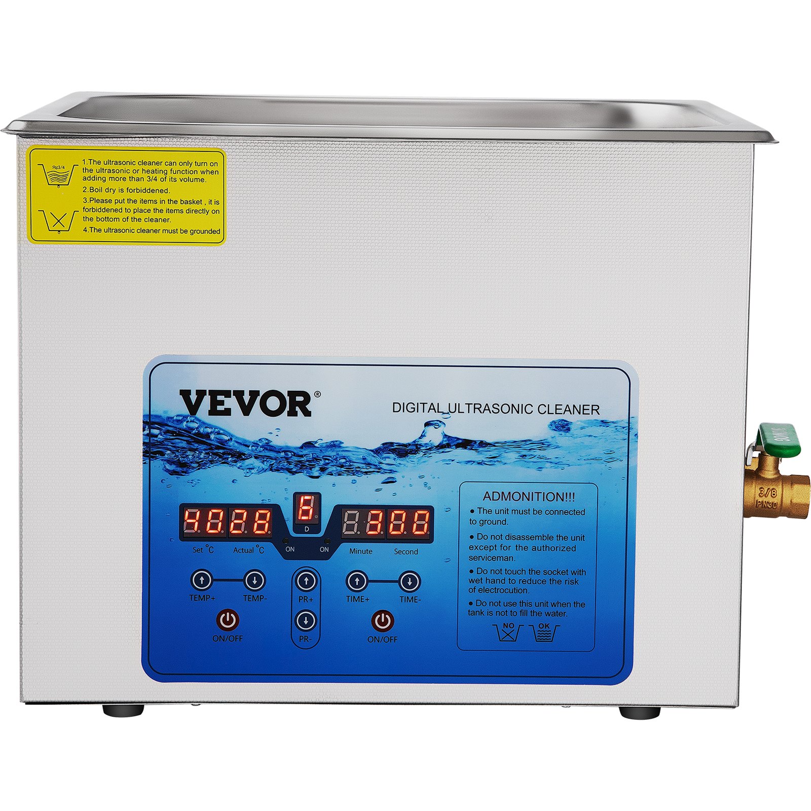 VEVOR Ultrasonic Cleaner, 36KHz40KHz Adjustable Frequency, 15L 110V