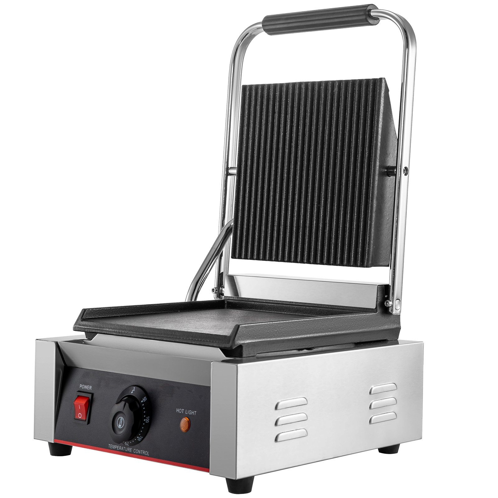 VEVOR Commercial Sandwich Panini Press Grill,110V 1800W Up Grooved and