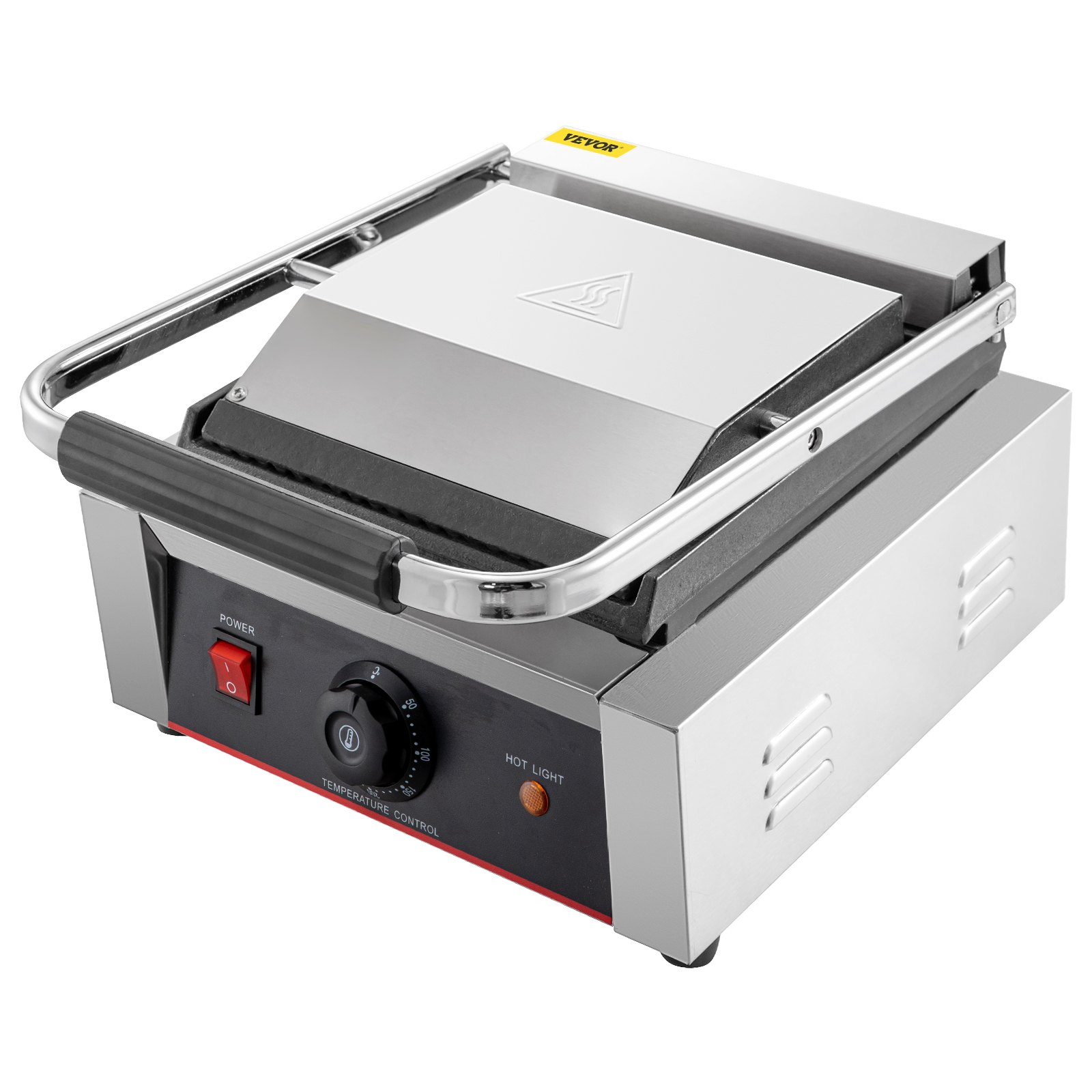 VEVOR Commercial Sandwich Panini Press Grill,110V 1800W Up Grooved and