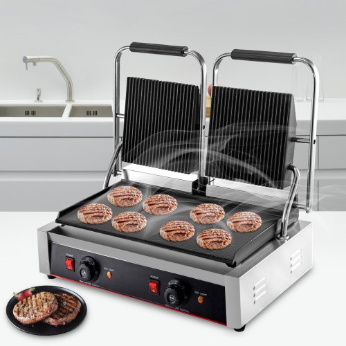 VEVOR Commercial Sandwich Panini Press Grill,110V 2x1800W Double Up