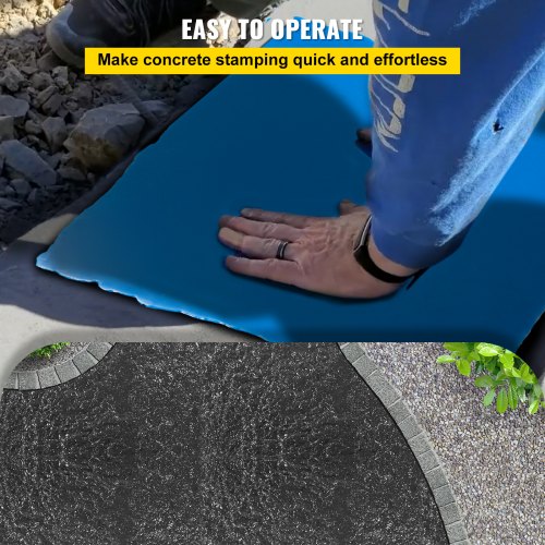VEVOR Concrete Texturing Skin Concrete Stamp Mat 18" x 18" Blue for