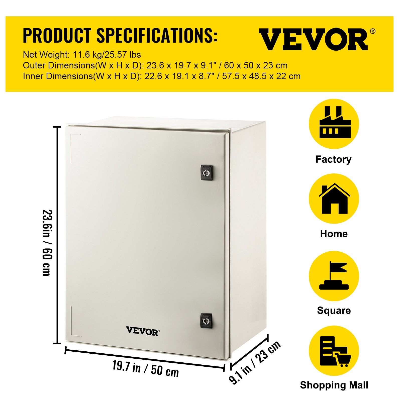 Caja De Acero NEMA, Caja Eléctrica De Acero NEMA 4X De 24 X 24 X 8 Ip66 A Prueba De Agua Y Polvo Caja De Conexiones Electricas Para Exteriores Interiores Con Placa De Montaje P 010590231787