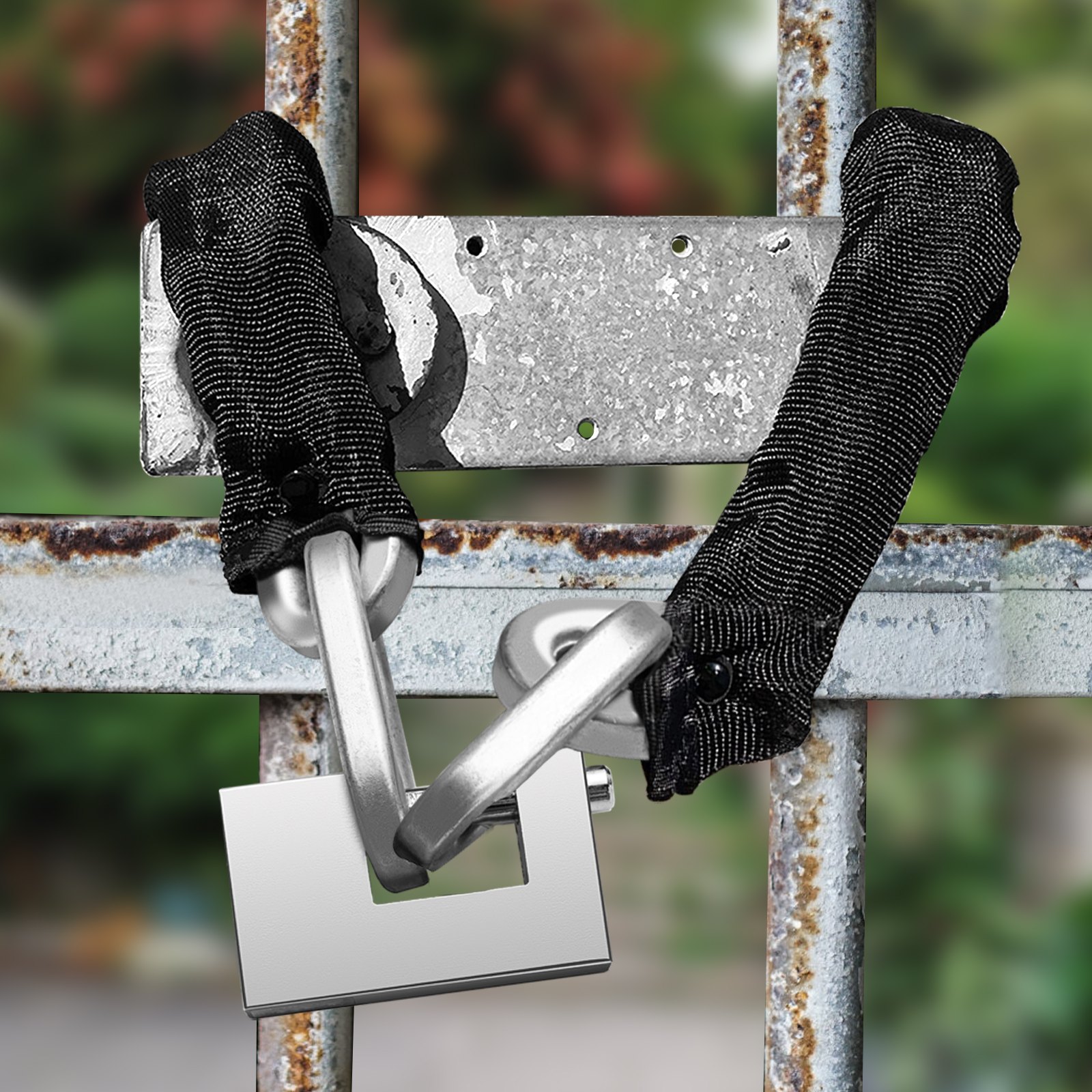 VEVOR Heavy Duty Chain Lock, 2/5 Inch x 9.83 Foot Security Chain and ...