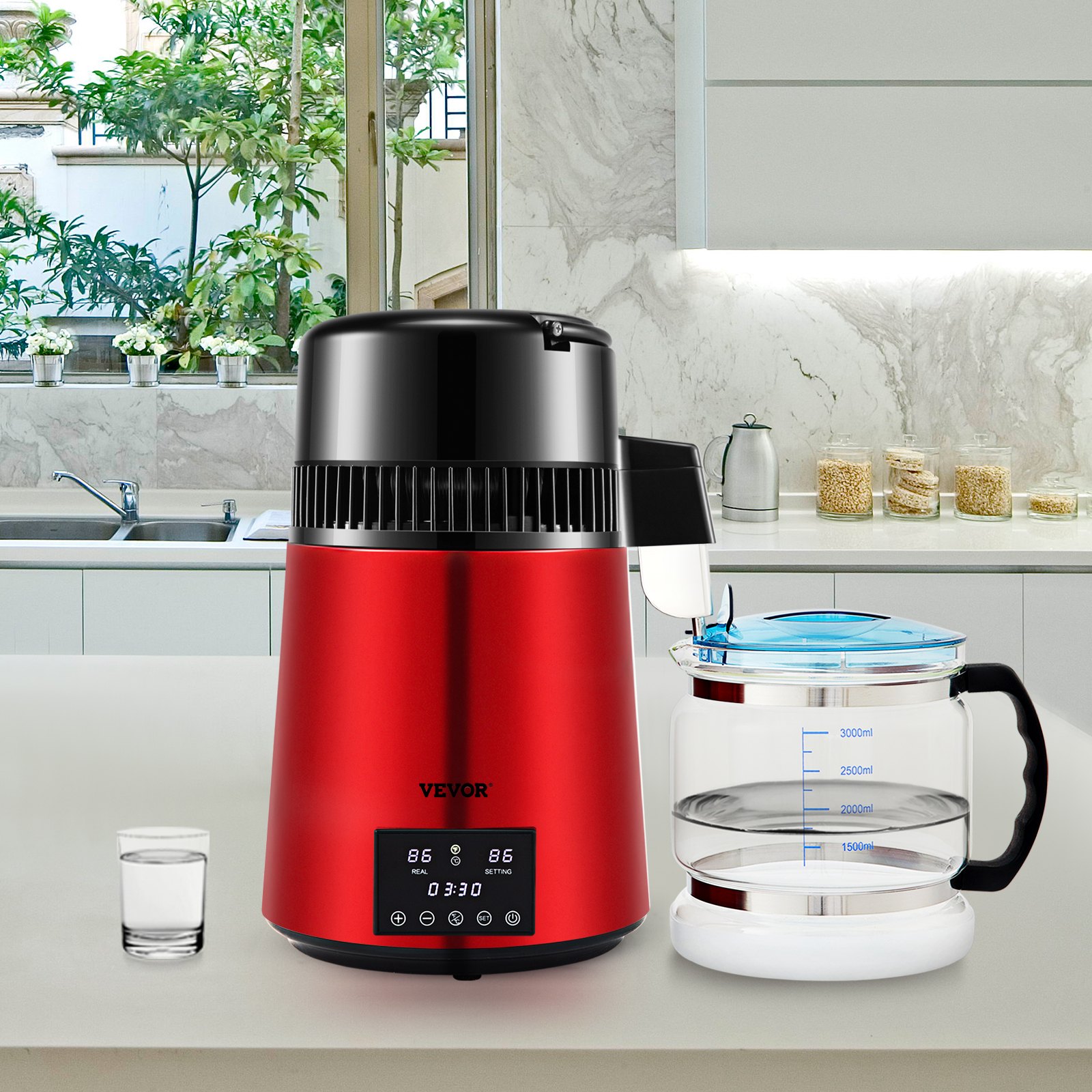 VEVOR 1.1Gal Water Distiller, 0.3Gal/H, 750W Distilled Water Maker
