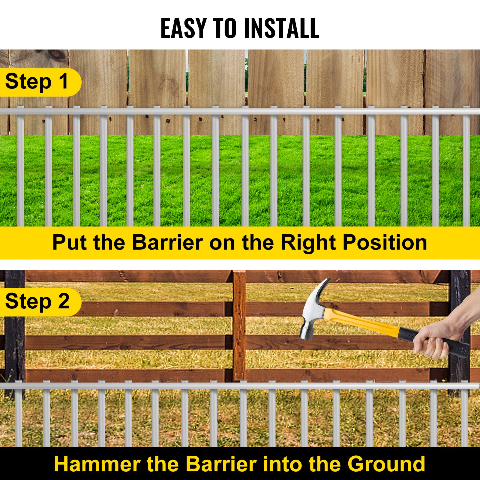 25 Pack Garden Fence Animal Barrier, 27 Ft(L) X 17 In(H) No Dig