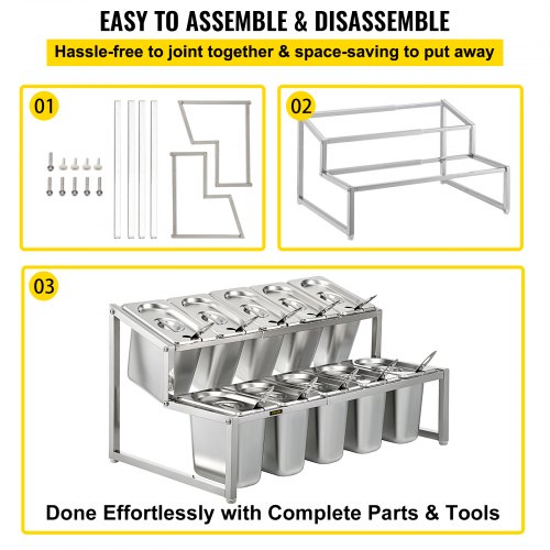 VEVOR Expandable Spice Rack, 13.8"23.6" Adjustable, 2Tier Stainless