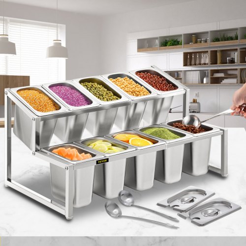 VEVOR Expandable Spice Rack, 13.8"23.6" Adjustable, 2Tier Stainless