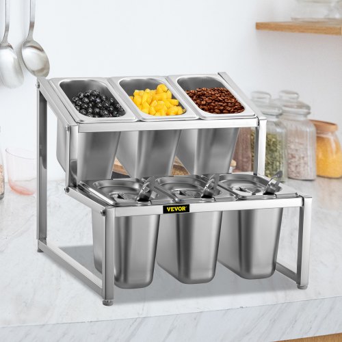 VEVOR Expandable Spice Rack, 13.8"23.6" Adjustable, 2Tier Stainless