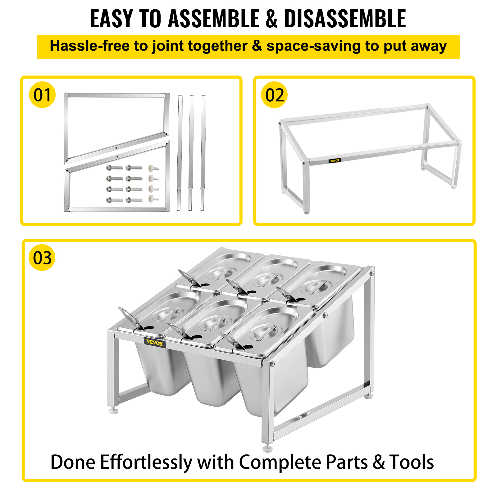 VEVOR Expandable Spice Rack Seasoning Organizer Holder 2 Tiers with 6 1