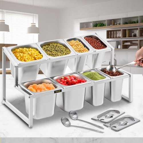 VEVOR Expandable Spice Rack, 13.8"23.6" Adjustable, 2Tier Stainless