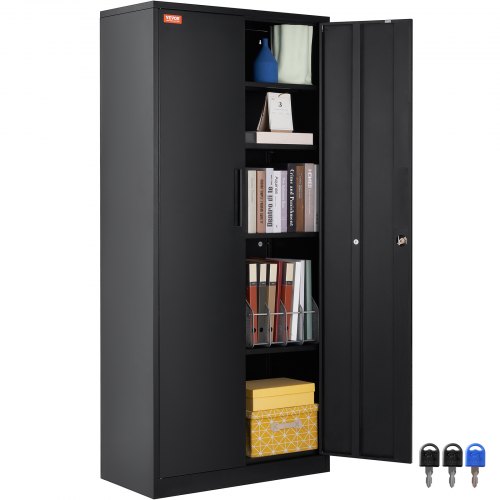 VEVOR Metal Storage Cabinet with 2 Magnetic Doors and 4