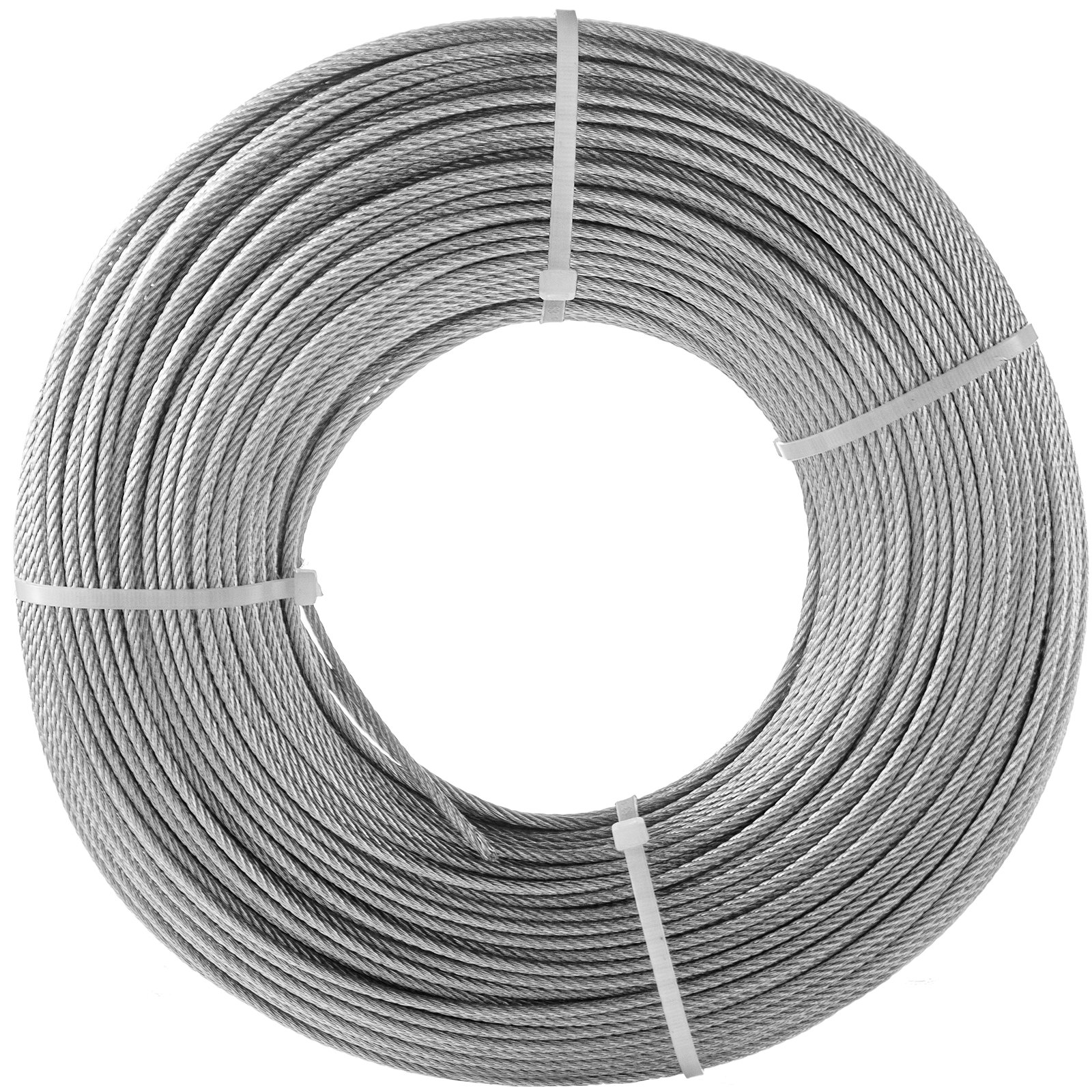 VEVOR Galvanized Steel Cable, 1/8'' Aircraft Cable, 500ft Galvanized