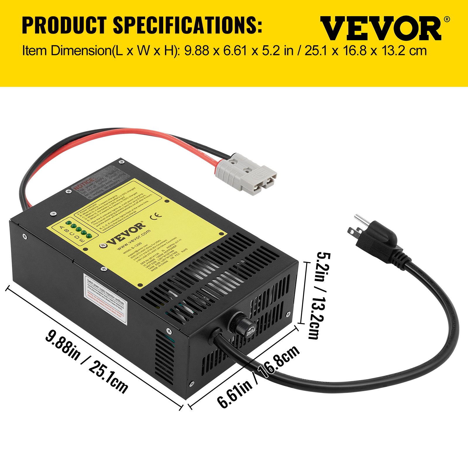 VEVOR RV Power Converter Battery Charger 110 V AC to 12 V DC 60 AMP RV