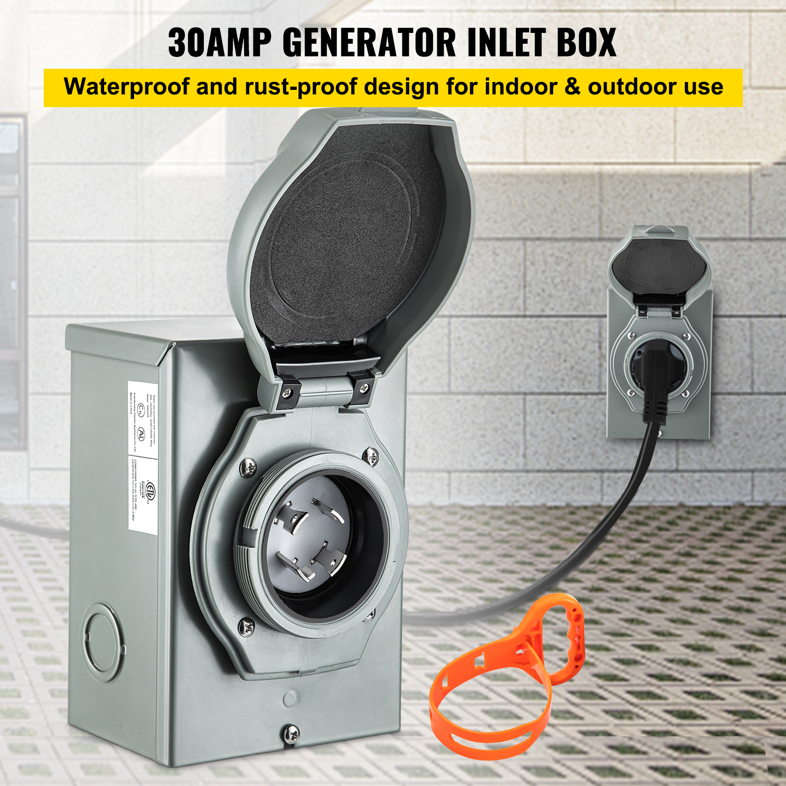 Vevor Generator Inlet Box 30 Amp Power Inlet Box L1430p Etl Listed 4