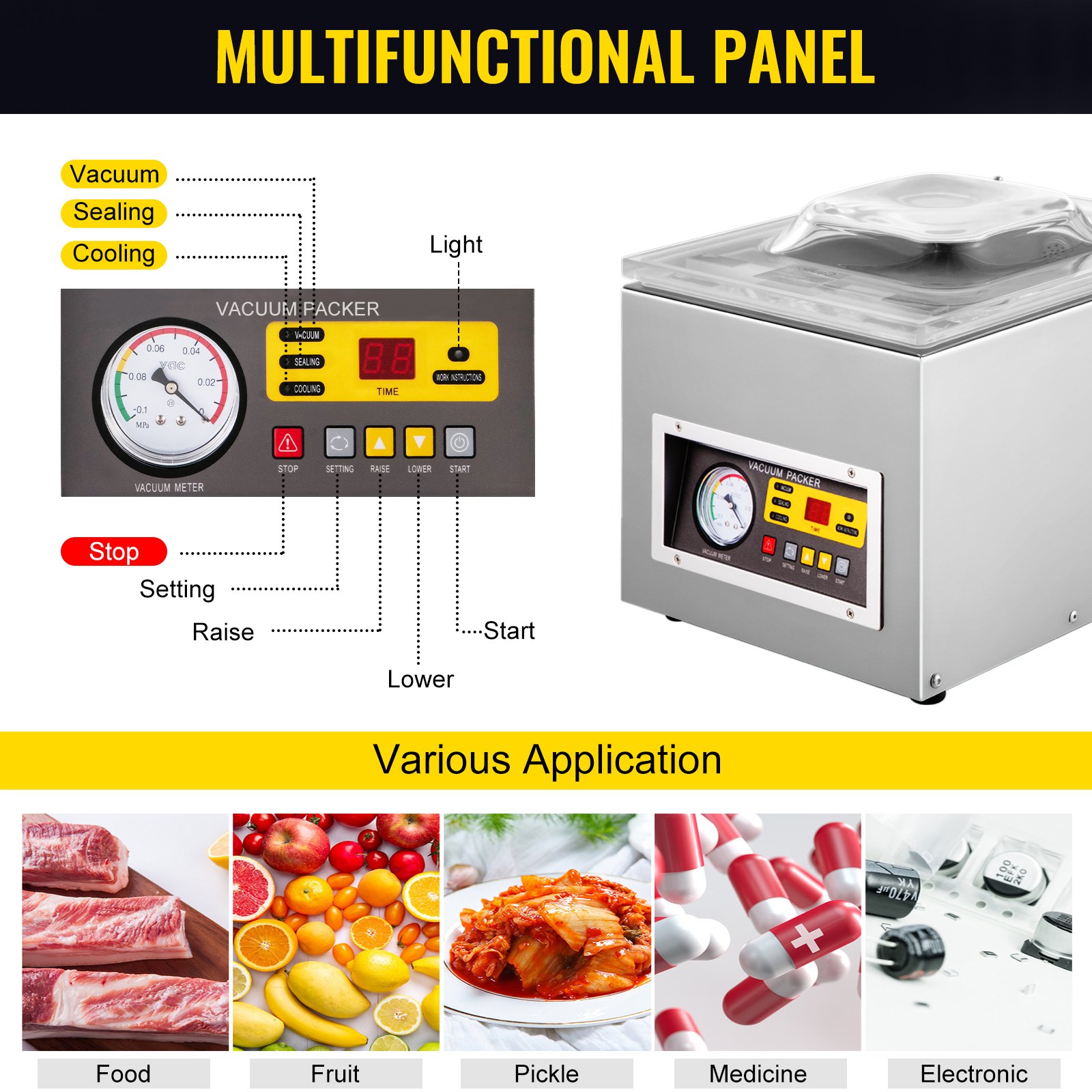 VEVOR Chamber Vacuum Sealer Machine DZ 260S Commercial Kitchen Food