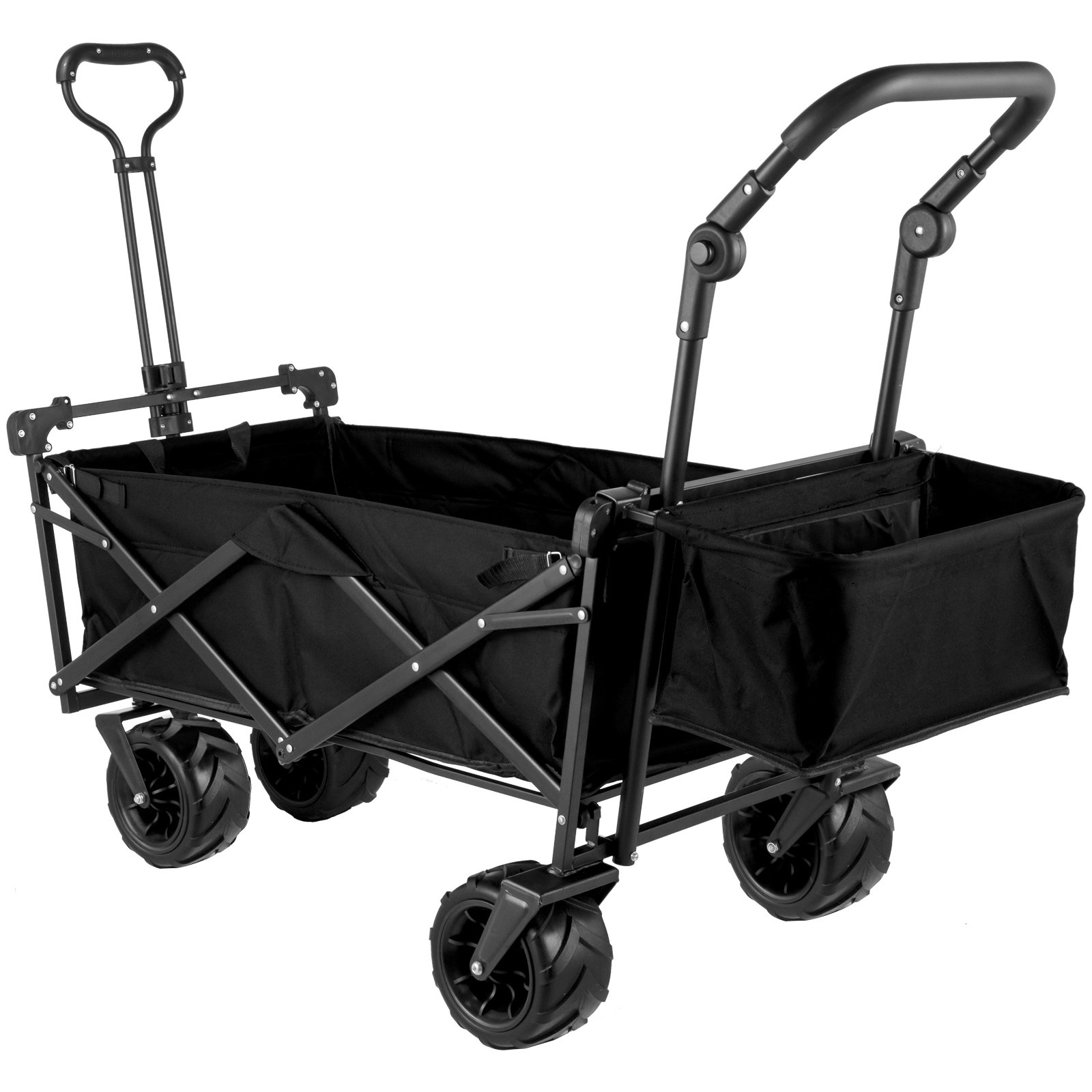 VEVOR VEVOR Collapsible Wagon Cart Black Foldable Wagon Cart Removable