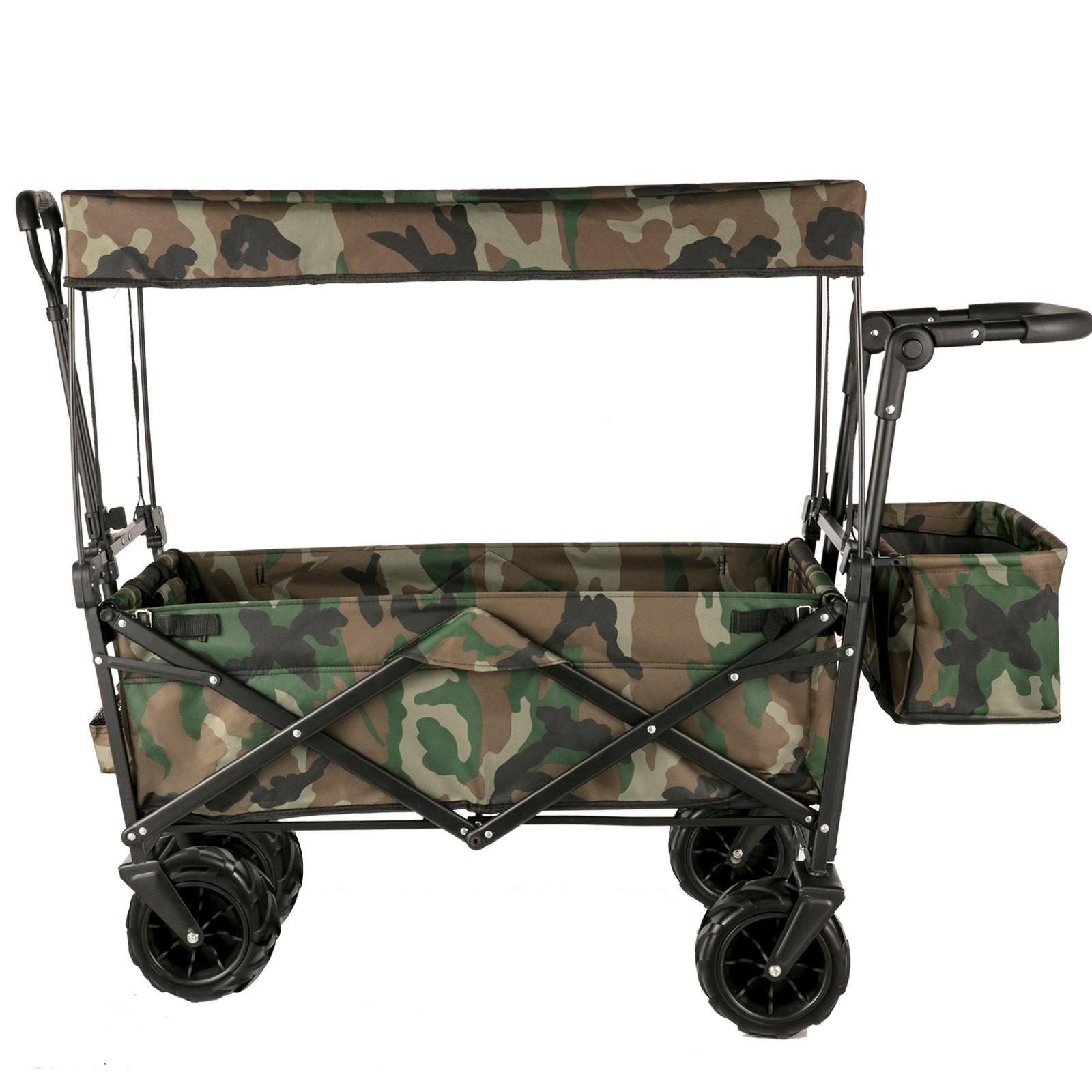 VEVOR Collapsible Wagon Cart Camouflage, Foldable Wagon Cart Removable Canopy 600D Oxford Cloth