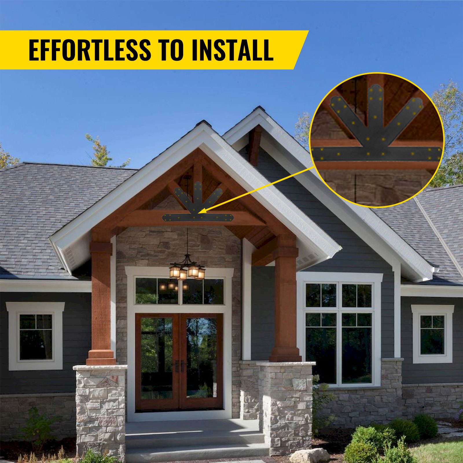 Vevor Gable Plate Truss Connector Plates 1212 Gable Bracket Black Powdercoated VEVOR CA