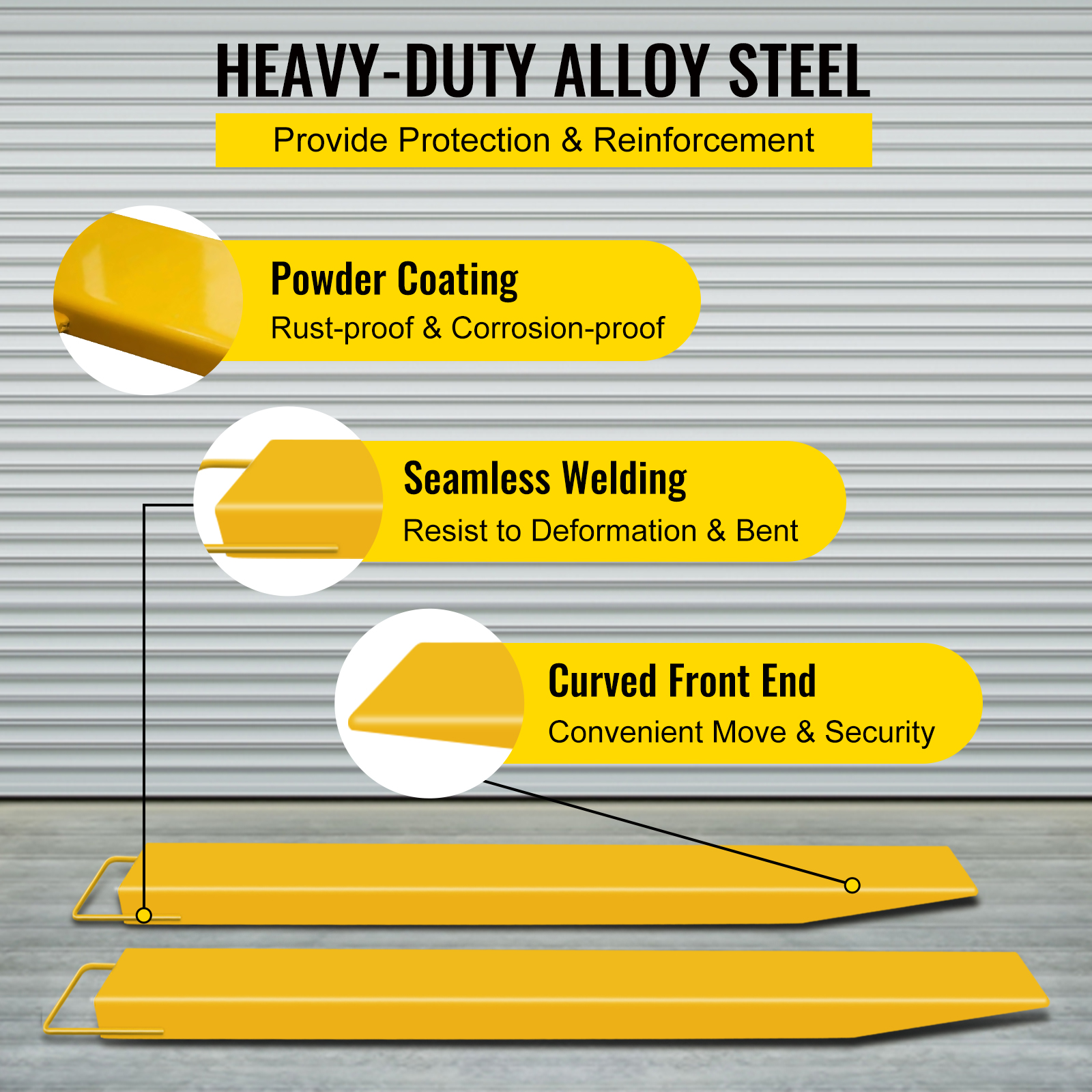 Pallet Fork Extensions Forklift Extensions 72x5.8inch for Forklift