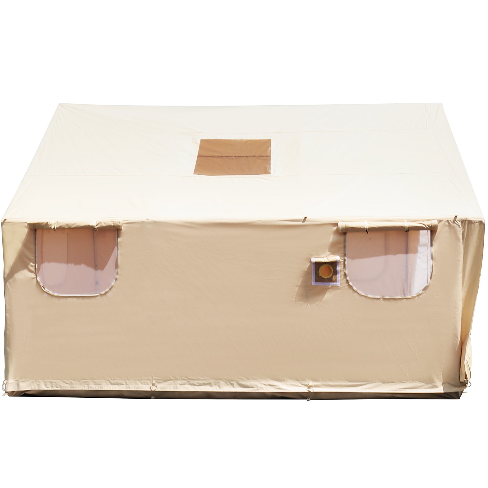 VEVOR Large Canvas Tent 12x14ft, Wall Tent with PVC Storm Flap, Canvas