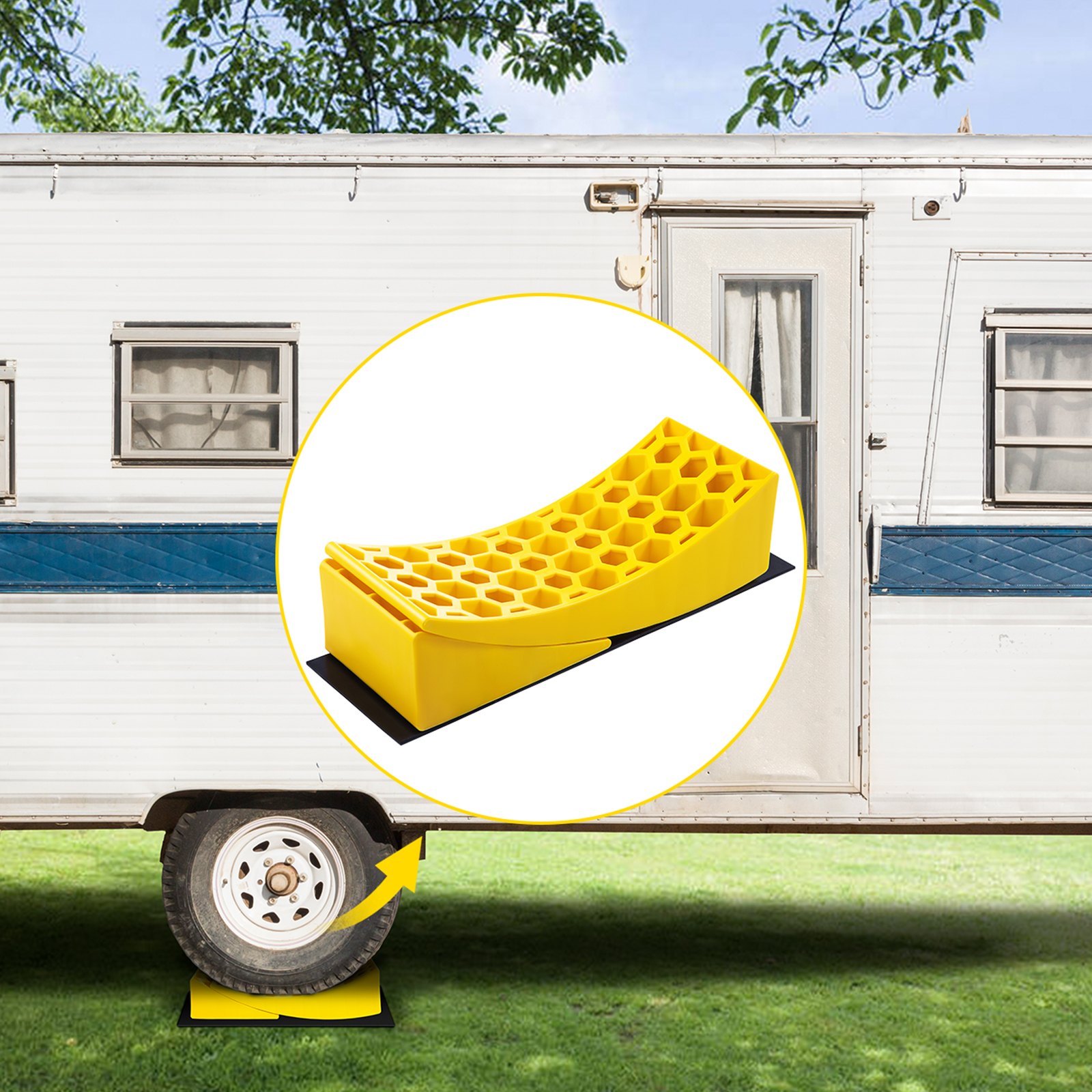VEVOR Camper Leveler, 2 Pack RV Leveling Blocks, HDPE Curved Levelers ...