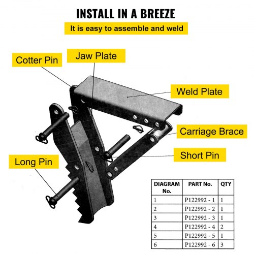 VEVOR 18" Backhoe Thumb, 1/2" Teeth Thickness Heavy Duty Excavator Thumb, Black Steel Weld On