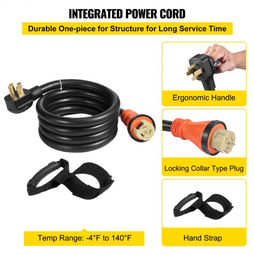 VEVOR Heavy Duty Generator Cord, 10 Feet Generator Power Cord, 50AMP