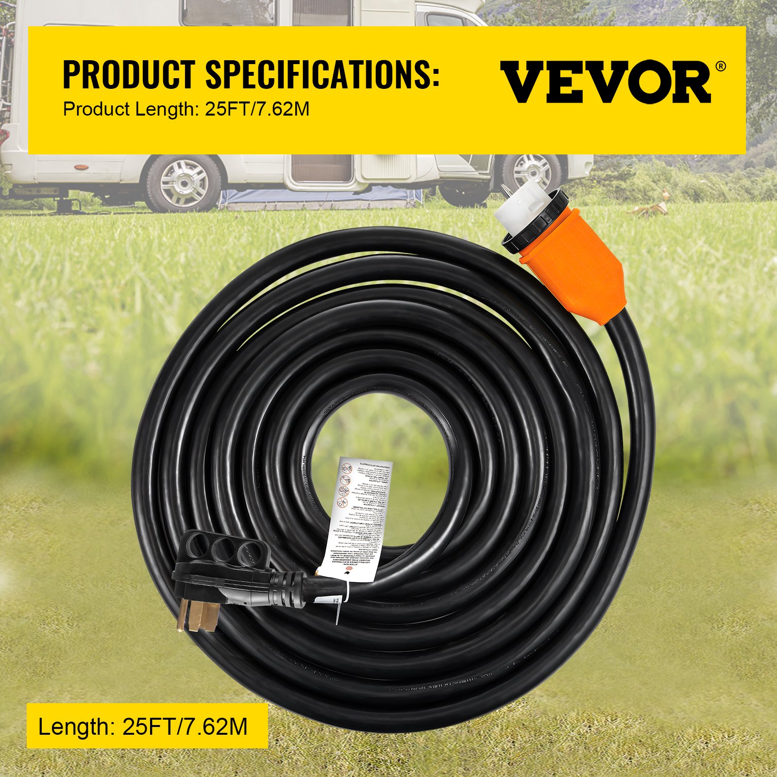 VEVOR Heavy Duty Generator Cord, 25 Feet Generator Power Cord, 50AMP ...