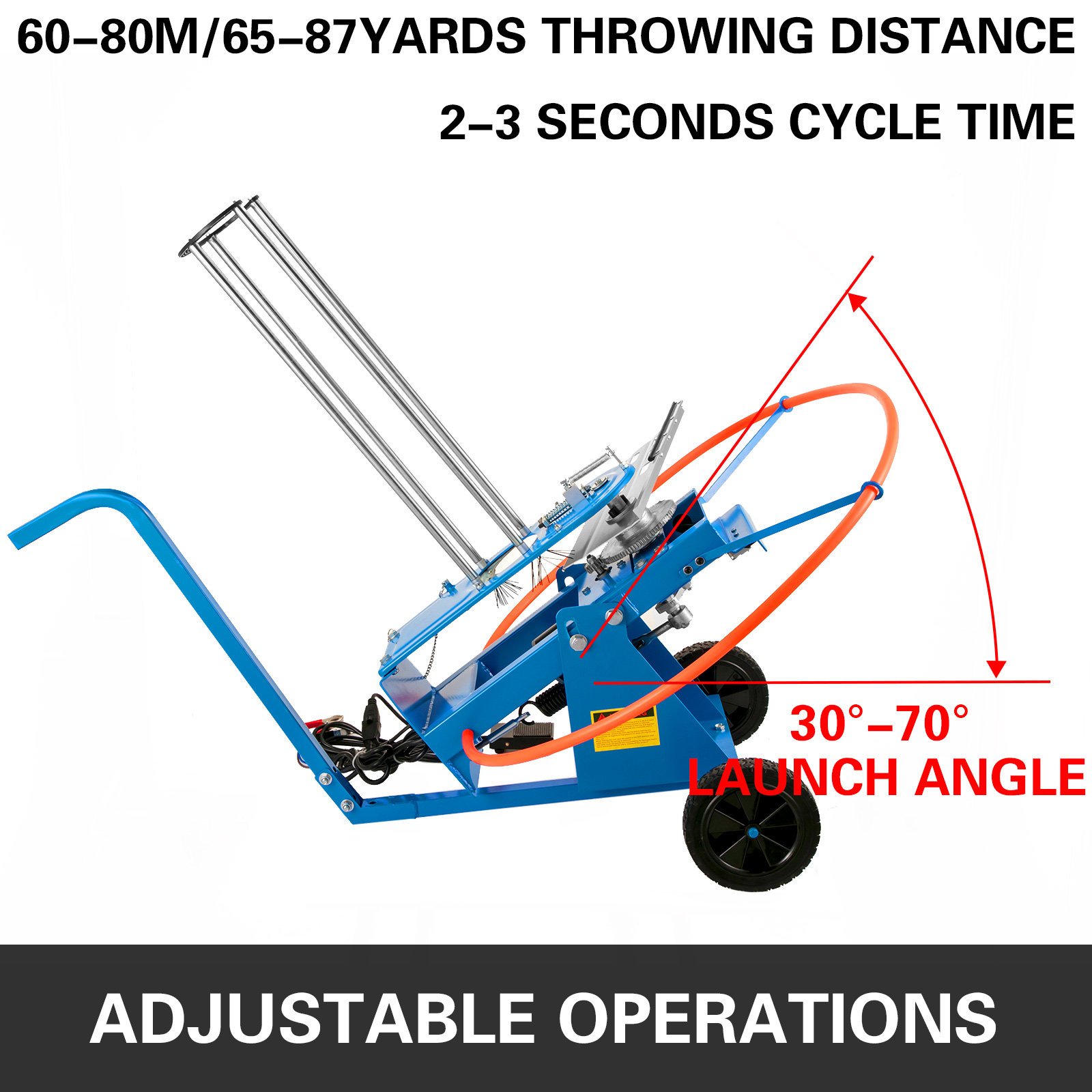 Clay Pigeon Thrower 50 Clay Capacity Skeet Throwers Clay Thrower With Wheels VEVOR US