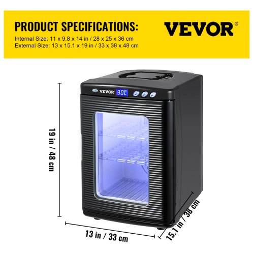 VEVOR Reptile Incubator 25L Digital Egg Incubator 260°C for Small
