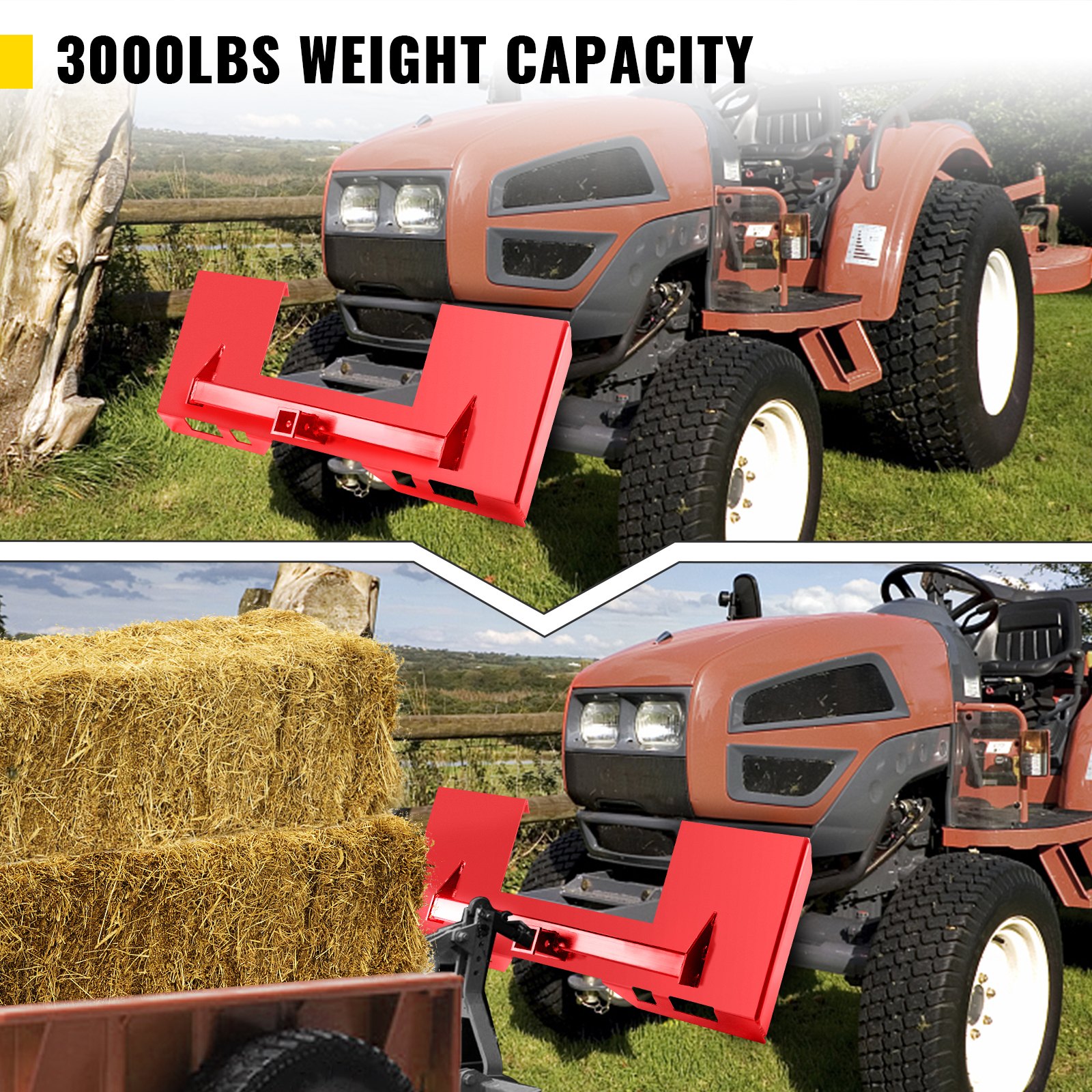 VEVOR Universal Skid Steer Mount Plate 1/4" Thick Skid Steer Plate