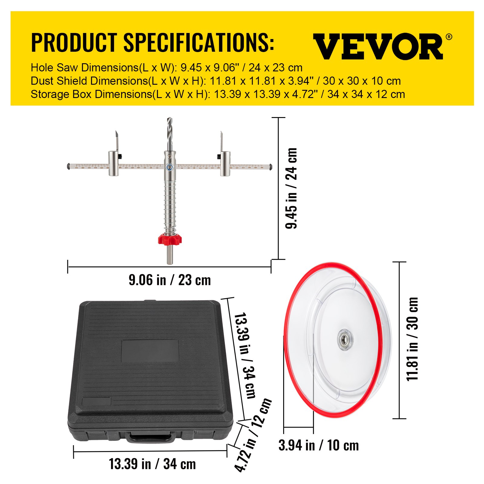 VEVOR Adjustable Hole Saw Cutter Kit, 1-5/8