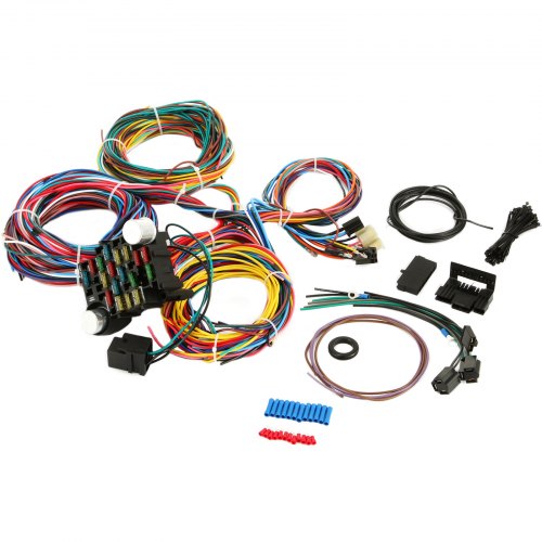 VEVOR 21 Circuit Wiring Harness Kit Long Wires Wiring Harness 21 ...