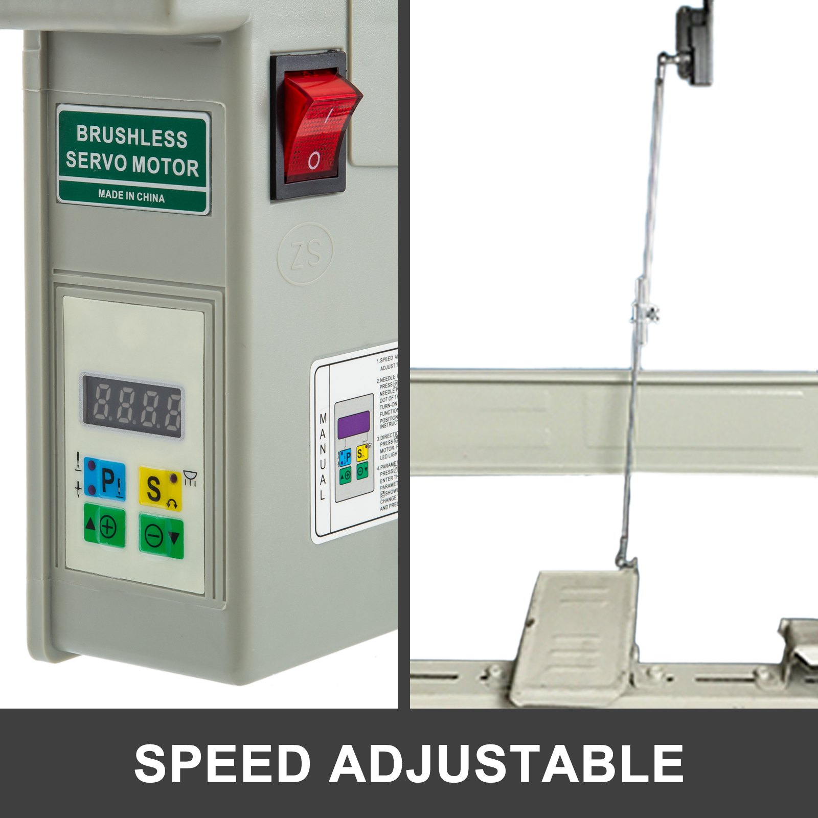 VEVOR 1HP Sewing Machine Servo Motor, 750W 3500rpm Energy Saving Mute