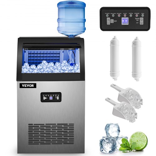 VEVOR Commercial Ice Maker Machine, 120 LBS/24H Stainless Steel Under Counter Ice Machine with
