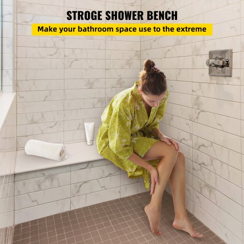 VEVOR Board Shower Bench Rectangle Bench Ready to Tile&Waterproof 38
