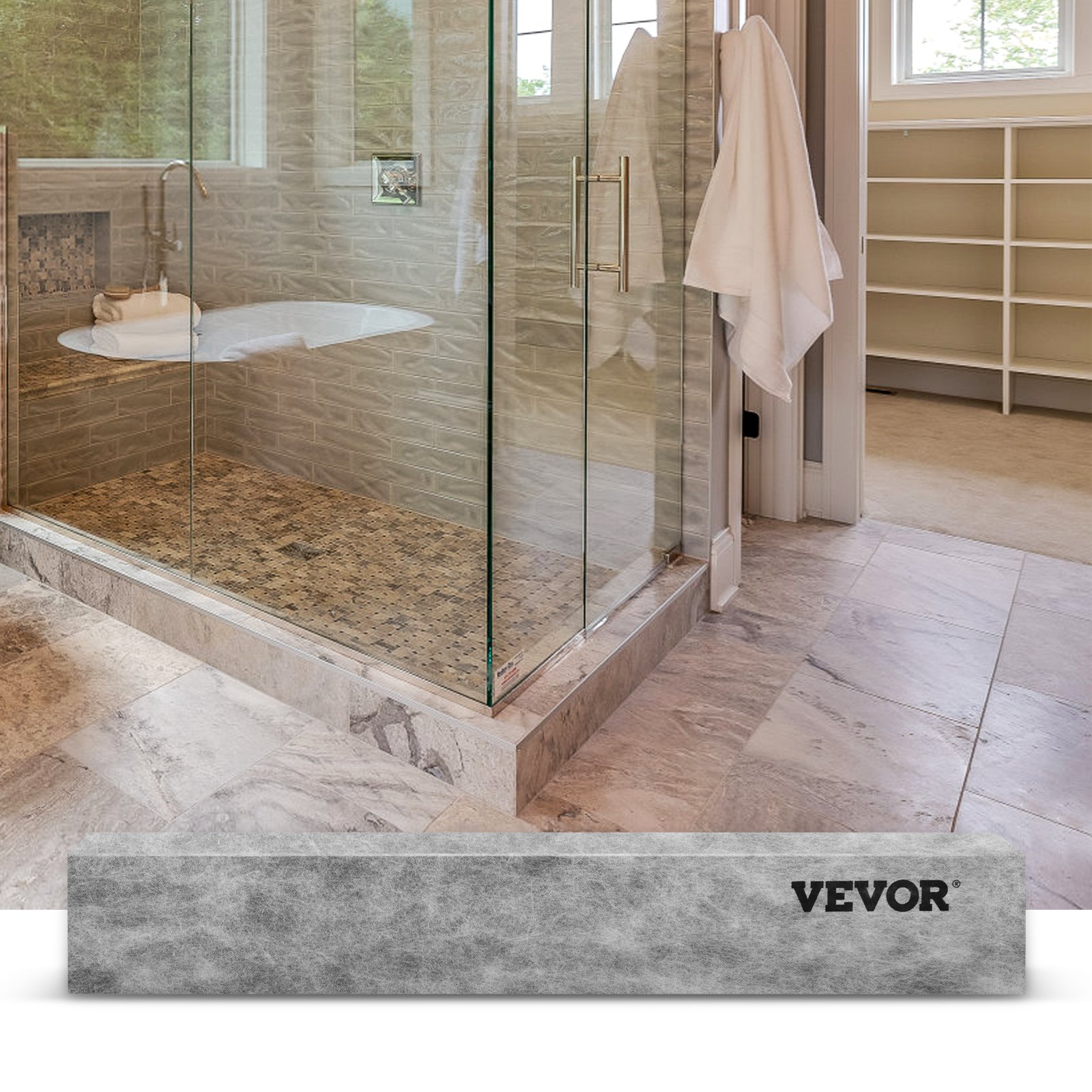 VEVOR Shower Curb, 38'' x 4'' x 6'', Cuttable Waterproof XPS Foam Curb