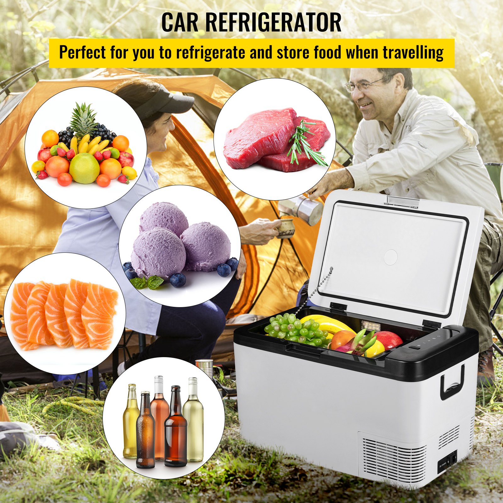 VEVOR VEVOR 12 Volt Car Refrigerator Portable Freezer 22Qt Dual Zone