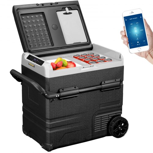 VEVOR 12 Volt Car Refrigerator Portable Freezer 59Qt Dual Zone with APP